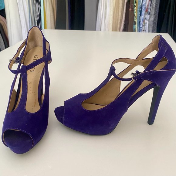 Guess Purple platform suede heels - Picture 3 of 6